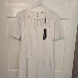 Elie Tahari Marianna Optic White Short Sleeve Dress